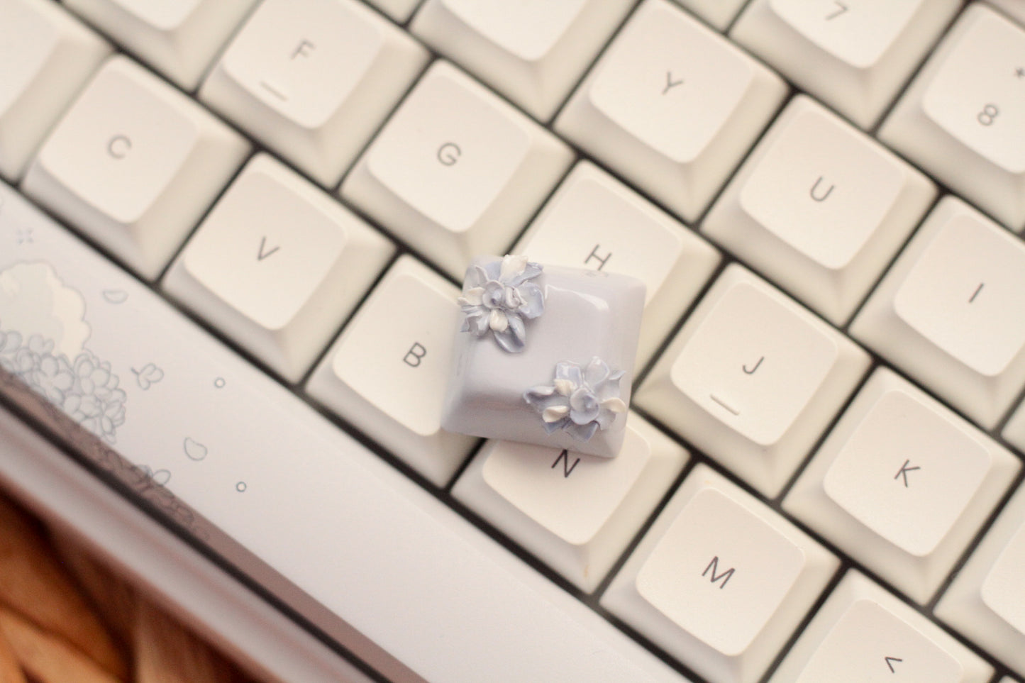 Lilac flowers that matches Osume's Lilac Dreams keycap set