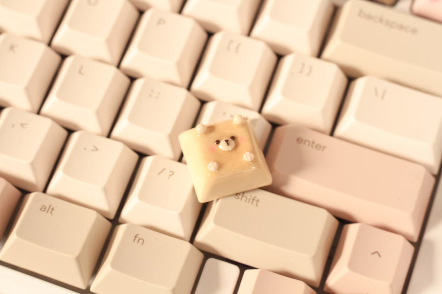 Cute Toasted Bear Polymer Clay Keycap