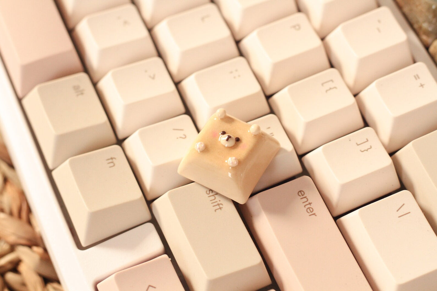 Cute Toasted Bear Polymer Clay Keycap