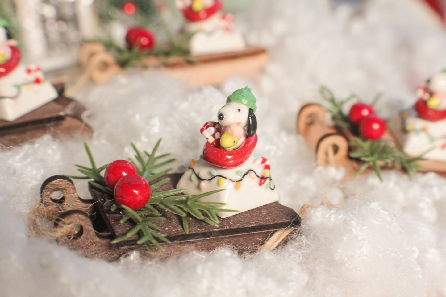 Snoopy & Woodstock Sledding