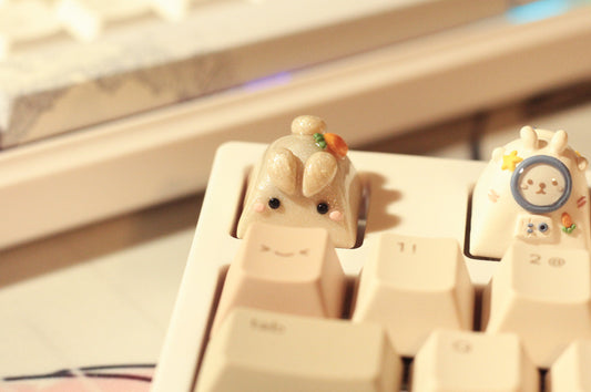 Pearl bunny with a carrot on the back.