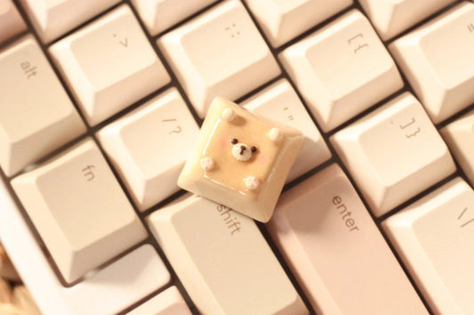 Cute Toasted Bear Polymer Clay Keycap